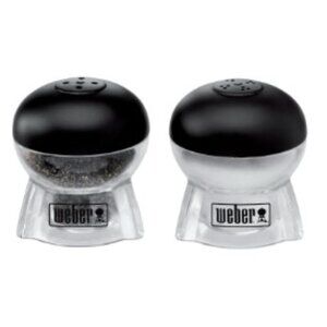 Weber Acrylic Charcoal Grill Shaped Collectible Novelty Salt/Pepper Shakers_NIP